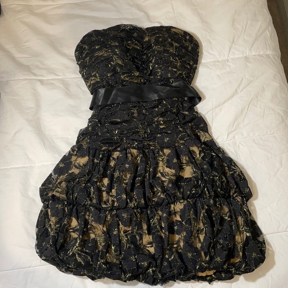 Black and gold armless dress